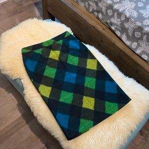 Vintage colourful plaid bodycon pencil keen length skirt